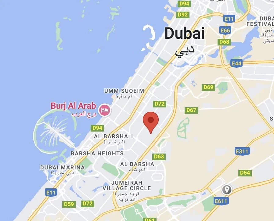 Map showing Dog House at Warehouse 28, 22nd street, Al Quoz, Dubai